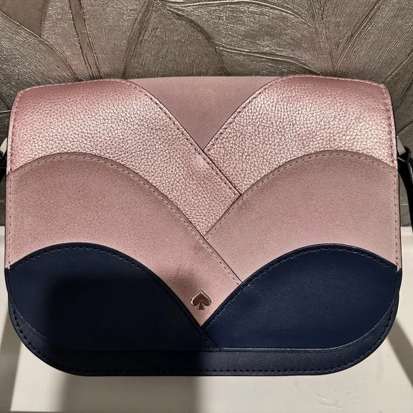 Kate Spade Pink and Blue Bag like new Nadine Patchwork Medium Flap Shoulder Bag - Picture 14 of 14